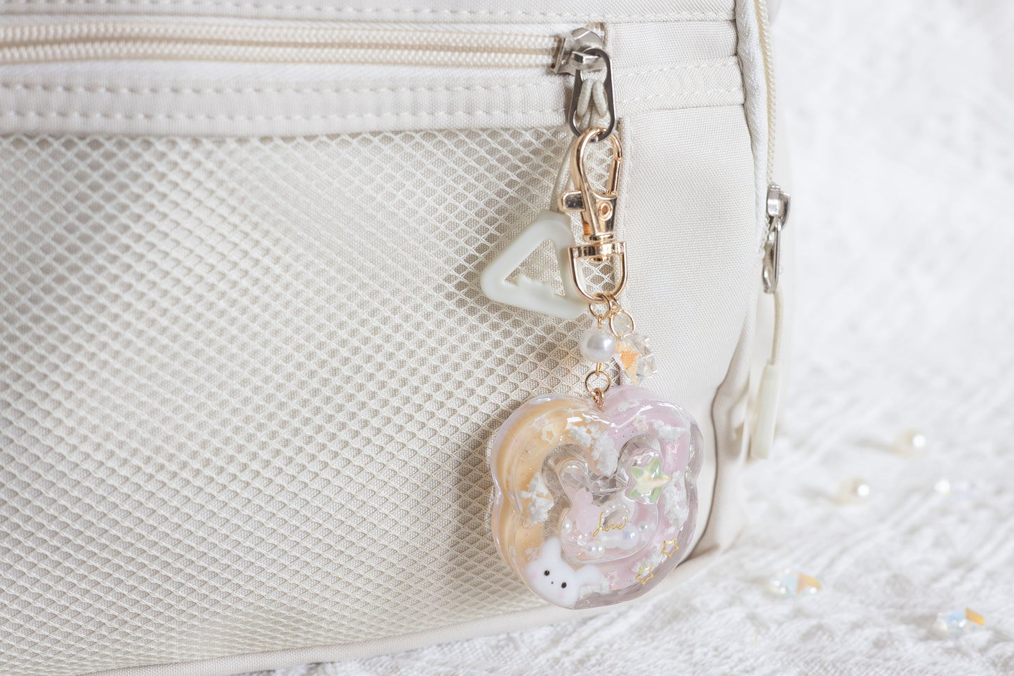 Bunny Cloud Shaker Keychain