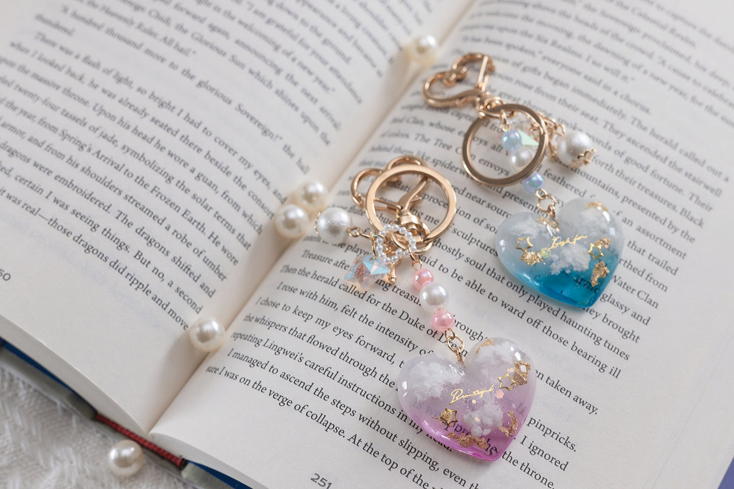 Float In The Cloud Heart Key Chain