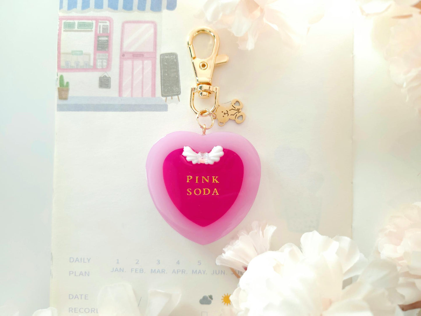 Café Time Keychain ♥ Pink soda ♥
