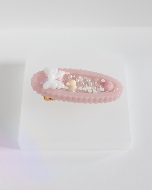 Pink ribbon Shaker Hair Clip